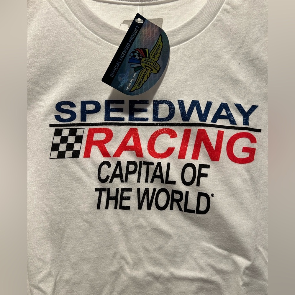 Speedway Racing Ladies Cut White T-Shirt